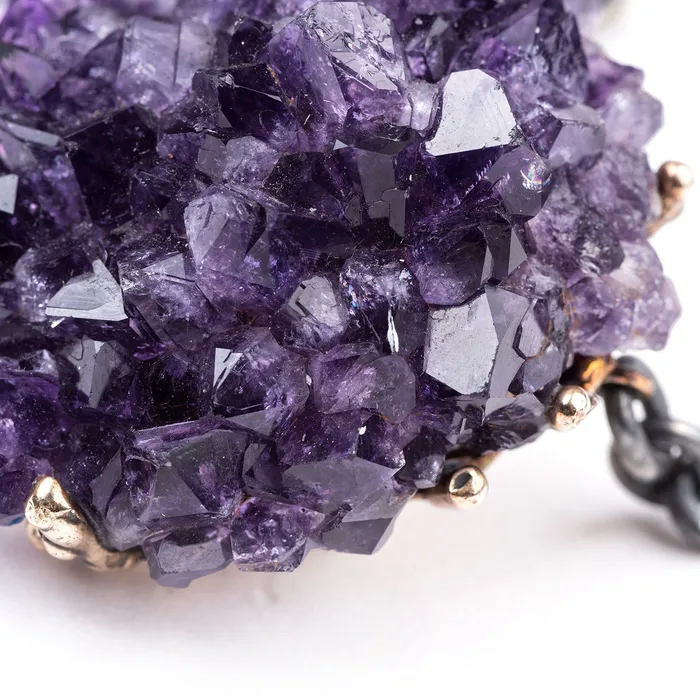 Giardinoblu Druzy Necklace with Top Quality Amethyst Unique Piece Necklaces