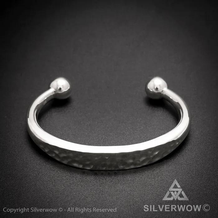 Hammered ID Torc Bangle 10 mm silverwow Bracelets