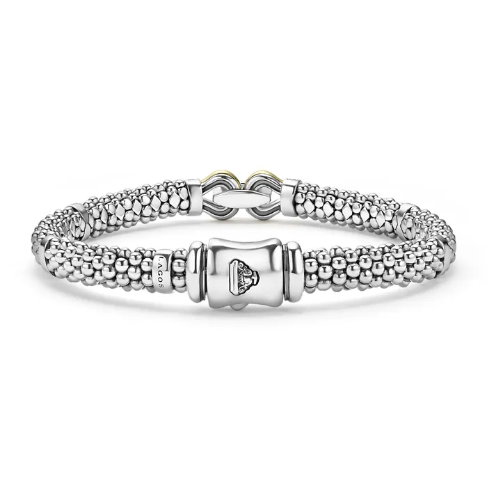 LAGOS Bracelets Derby TwoTone Caviar Buckle Diamond Bracelet 6mm