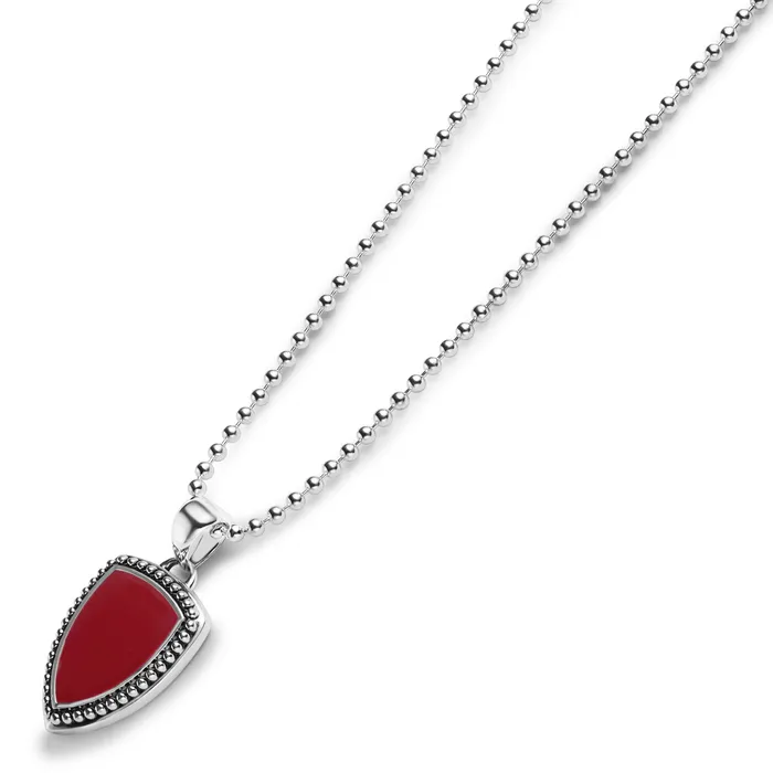 LAGOS Necklaces Red Enamel Shield Pendant Necklace