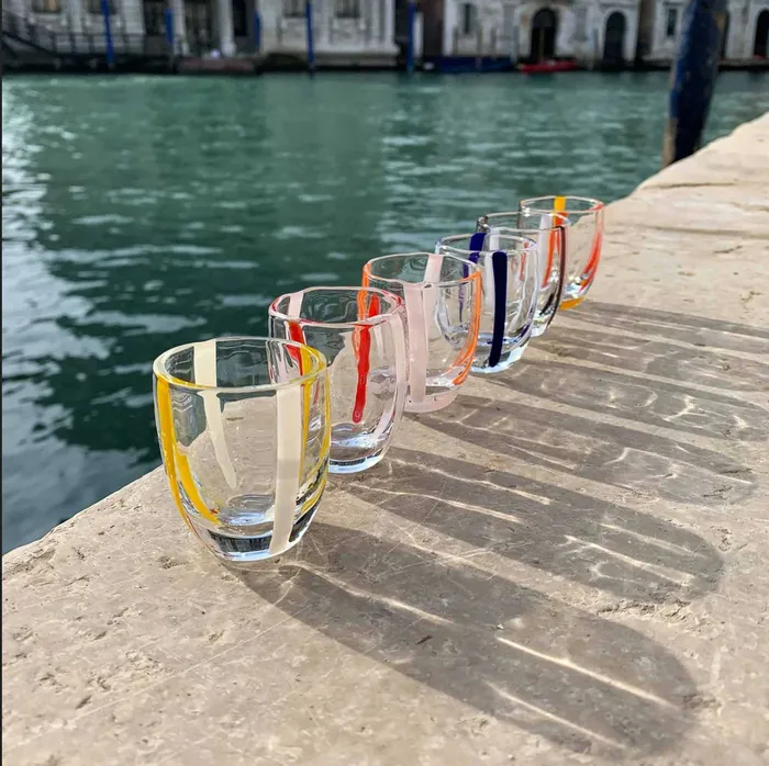 MuranoVitrum Rings Castelbrando Six Liqueur Glass Modern Art Design