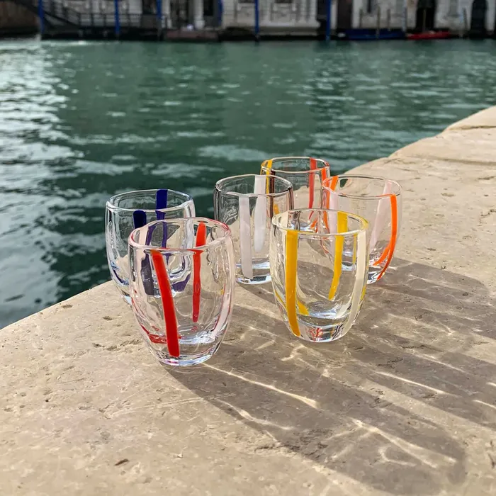 MuranoVitrum Rings Castelbrando Six Liqueur Glass Modern Art Design MuranoVitrum Rings Castelbrando Six Liqueur Glass Modern Art Design