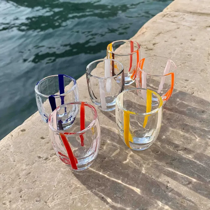MuranoVitrum Rings Castelbrando Six Liqueur Glass Modern Art Design MuranoVitrum Rings Castelbrando Six Liqueur Glass Modern Art Design