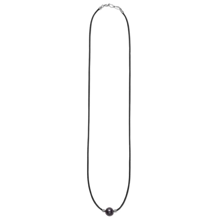 Necklaces LAGOS Anthem Single Tahitian Black Pearl Necklace