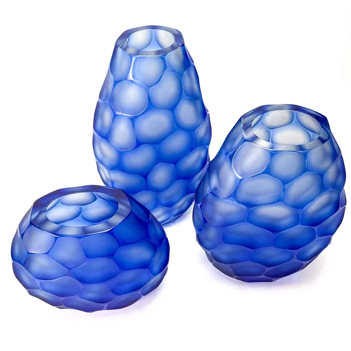 Pavone Vase Blue Murano Glass Alberto Don Rings Pavone Vase Blue Murano Glass Alberto Don Rings
