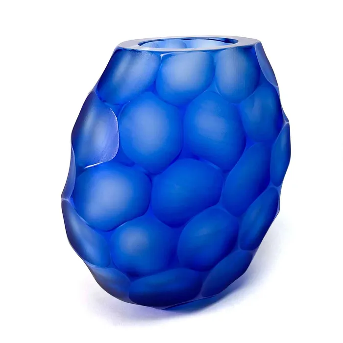 Pavone Vase Blue Murano Glass Alberto Don Rings Pavone Vase Blue Murano Glass Alberto Don Rings