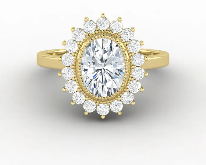 Rings Allegra 10 Ct Oval Cut Halo Engagement Ring Sapheena Jewelry