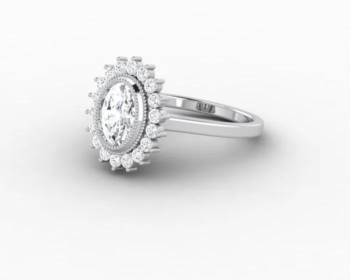 Rings Allegra 10 Ct Oval Cut Halo Engagement Ring Sapheena Jewelry