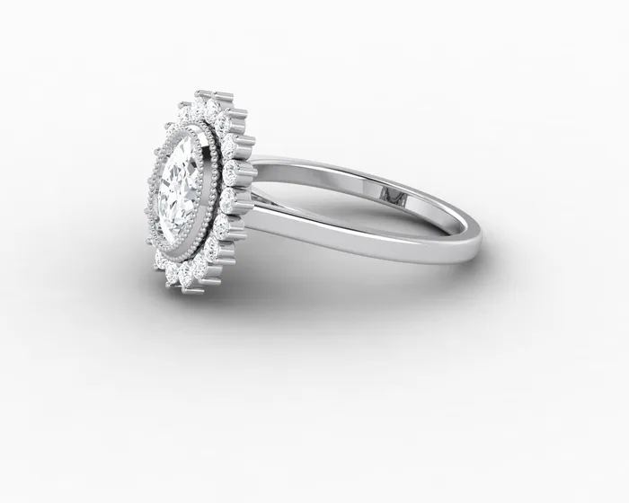 Rings Allegra 10 Ct Oval Cut Halo Engagement Ring Sapheena Jewelry
