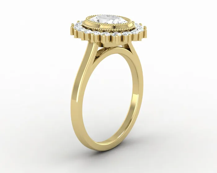 Rings Allegra 10 Ct Oval Cut Halo Engagement Ring Sapheena Jewelry