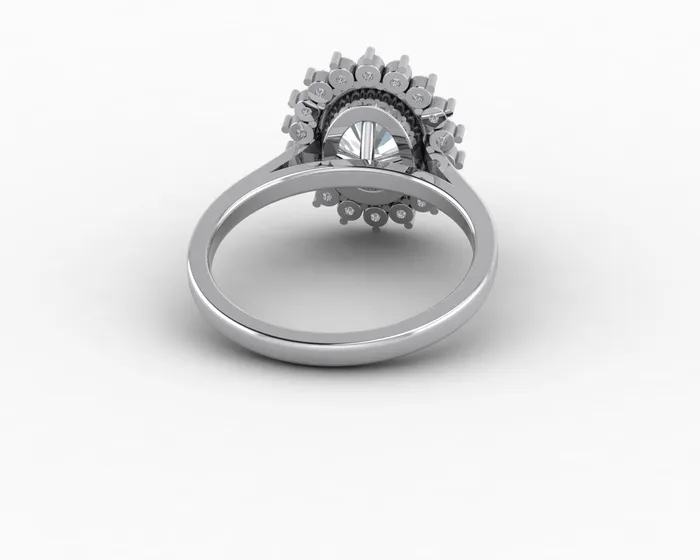 Rings Allegra 10 Ct Oval Cut Halo Engagement Ring Sapheena Jewelry