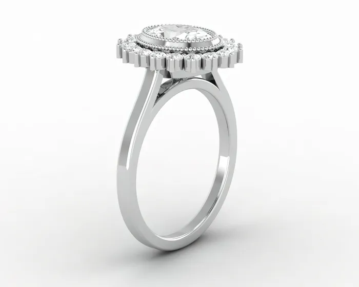 Rings Allegra 10 Ct Oval Cut Halo Engagement Ring Sapheena Jewelry
