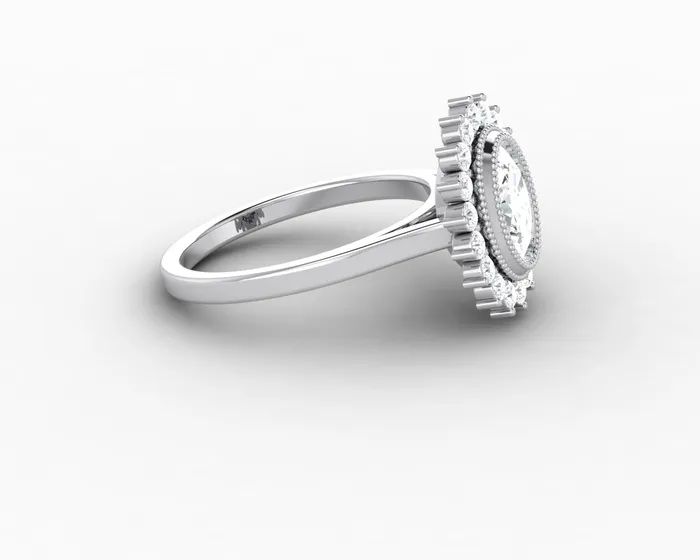 Rings Allegra 10 Ct Oval Cut Halo Engagement Ring Sapheena Jewelry