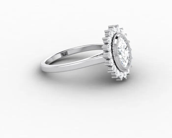 Rings Allegra 10 Ct Oval Cut Halo Engagement Ring Sapheena Jewelry