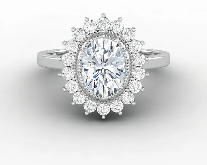 Rings Allegra 10 Ct Oval Cut Halo Engagement Ring Sapheena Jewelry