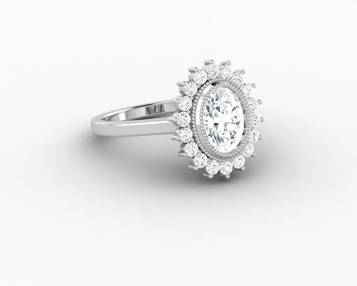 Rings Allegra 10 Ct Oval Cut Halo Engagement Ring Sapheena Jewelry