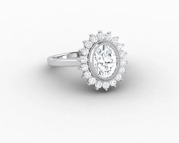 Rings Allegra 10 Ct Oval Cut Halo Engagement Ring Sapheena Jewelry