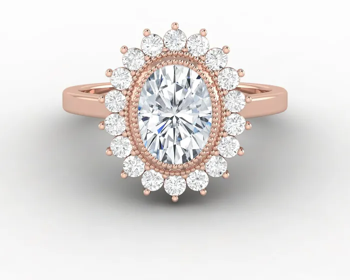 Rings Allegra 10 Ct Oval Cut Halo Engagement Ring Sapheena Jewelry