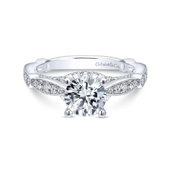 Rings GABRIEL CO 14K White Gold Diamond Engagement Ring
