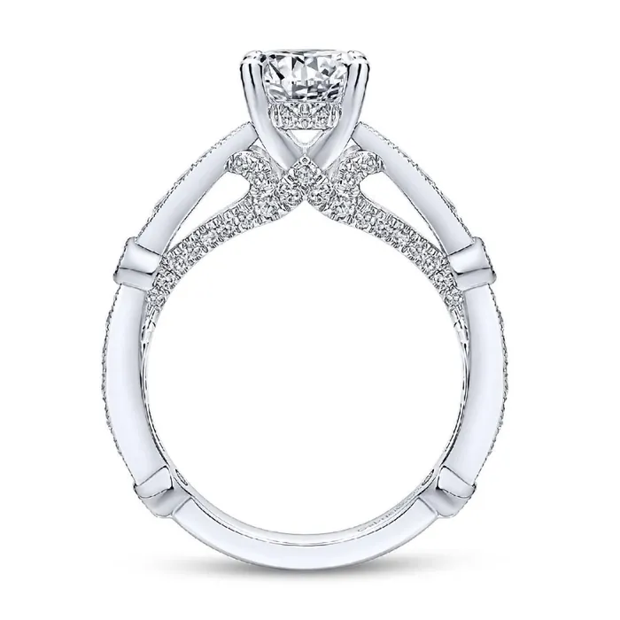 Rings GABRIEL CO 14K White Gold Diamond Engagement Ring