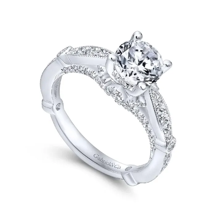 Rings GABRIEL CO 14K White Gold Diamond Engagement Ring
