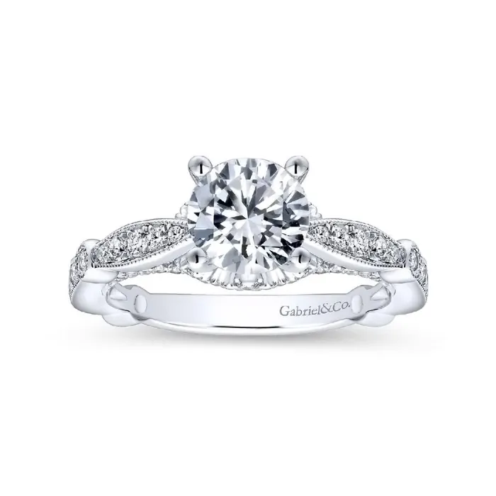 Rings GABRIEL CO 14K White Gold Diamond Engagement Ring