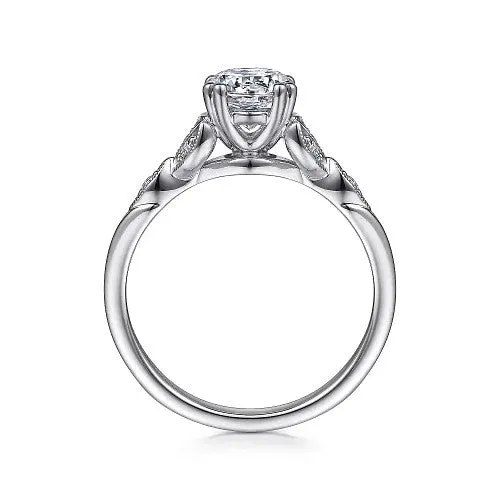 Rings GABRIEL CO Celia 14K White Gold Round Diamond Engagement Ring setting only