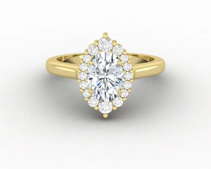 Rings Sapheena Jewelry Capella 075 Ct Oval Cut Halo Engagement Ring