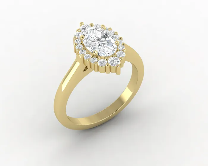 Rings Sapheena Jewelry Capella 075 Ct Oval Cut Halo Engagement Ring