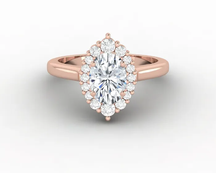 Rings Sapheena Jewelry Capella 075 Ct Oval Cut Halo Engagement Ring