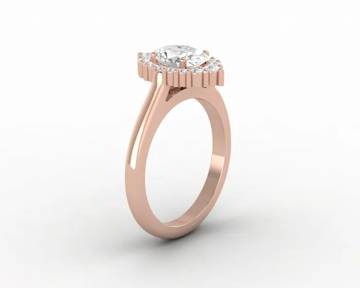 Rings Sapheena Jewelry Capella 075 Ct Oval Cut Halo Engagement Ring