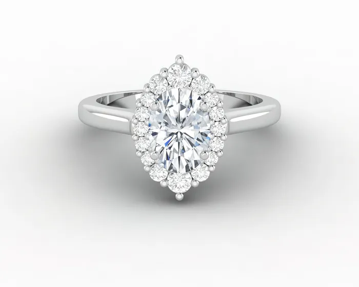 Rings Sapheena Jewelry Capella 075 Ct Oval Cut Halo Engagement Ring