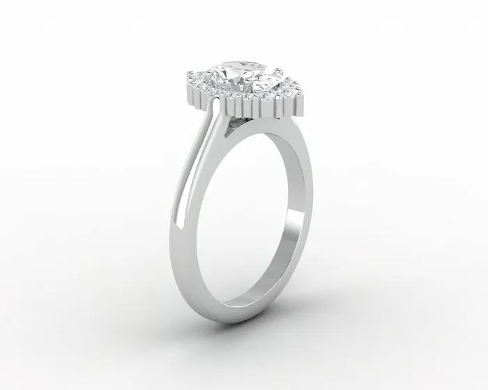 Rings Sapheena Jewelry Capella 075 Ct Oval Cut Halo Engagement Ring