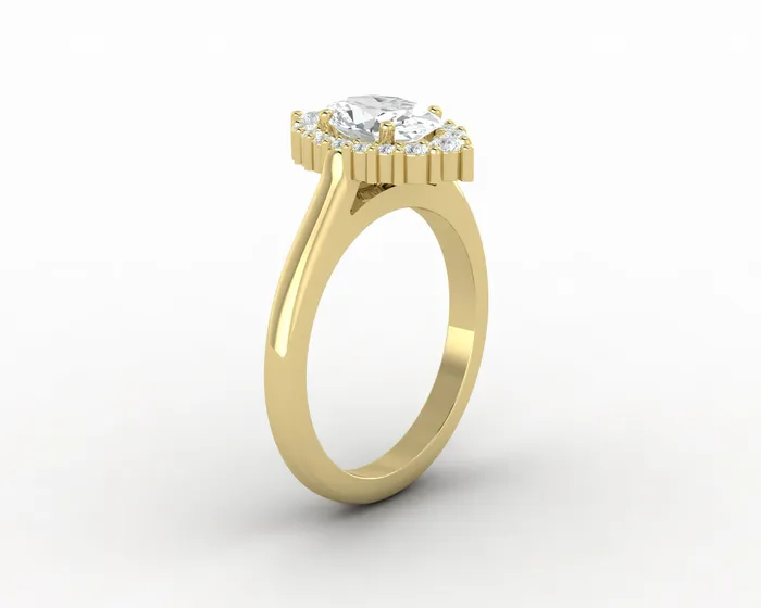 Rings Sapheena Jewelry Capella 075 Ct Oval Cut Halo Engagement Ring