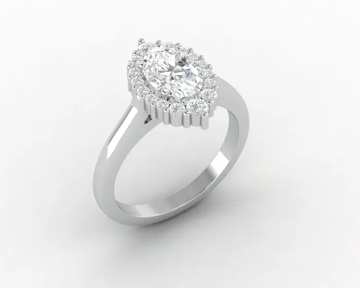Rings Sapheena Jewelry Capella 075 Ct Oval Cut Halo Engagement Ring