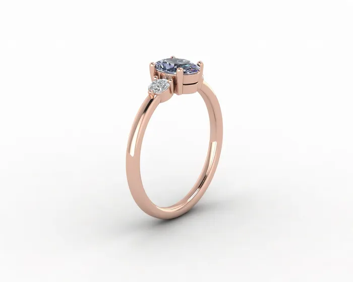 Rings Sapheena Jewelry Orion Three Stone 10 Ct Oval Cut Grey Moissanite Engagement Ring