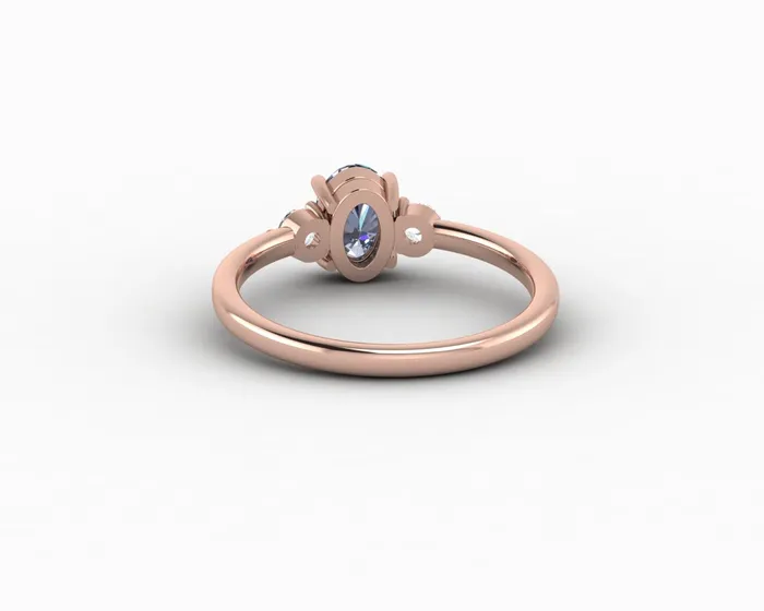 Rings Sapheena Jewelry Orion Three Stone 10 Ct Oval Cut Grey Moissanite Engagement Ring