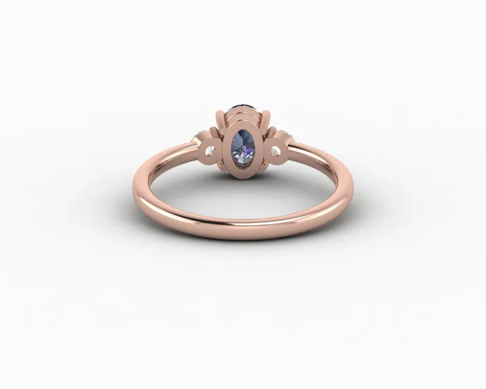 Rings Sapheena Jewelry Orion Three Stone 10 Ct Oval Cut Grey Moissanite Engagement Ring