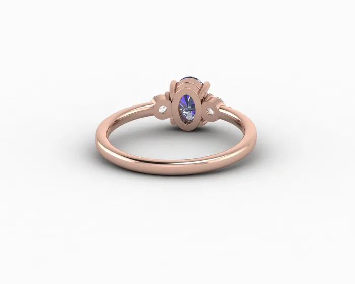 Rings Sapheena Jewelry Orion Three Stone 10 Ct Oval Cut Grey Moissanite Engagement Ring