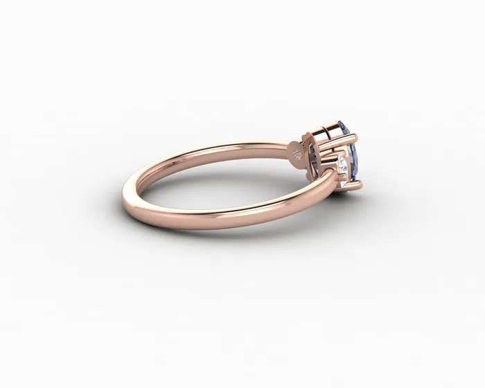 Rings Sapheena Jewelry Orion Three Stone 10 Ct Oval Cut Grey Moissanite Engagement Ring