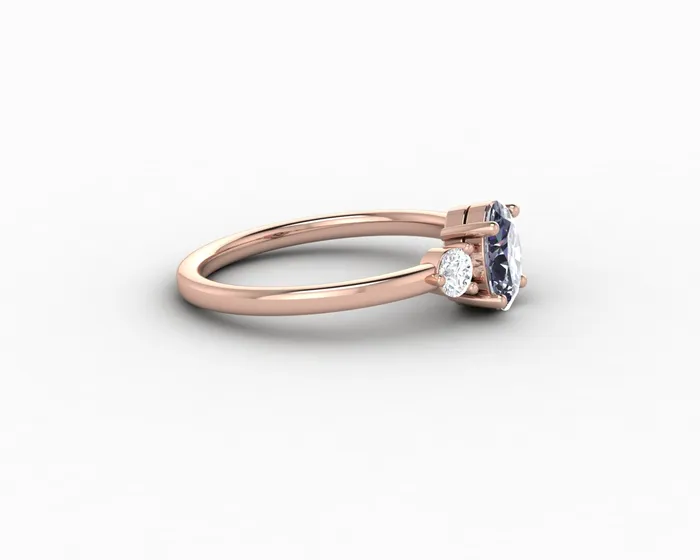Rings Sapheena Jewelry Orion Three Stone 10 Ct Oval Cut Grey Moissanite Engagement Ring