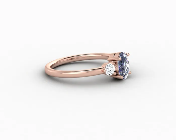Rings Sapheena Jewelry Orion Three Stone 10 Ct Oval Cut Grey Moissanite Engagement Ring