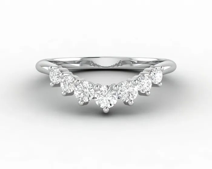 Rings Sapheena Jewelry Paige 12 Ct Seven Stone Curved Wedding Band