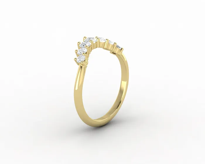 Rings Sapheena Jewelry Paige 12 Ct Seven Stone Curved Wedding Band