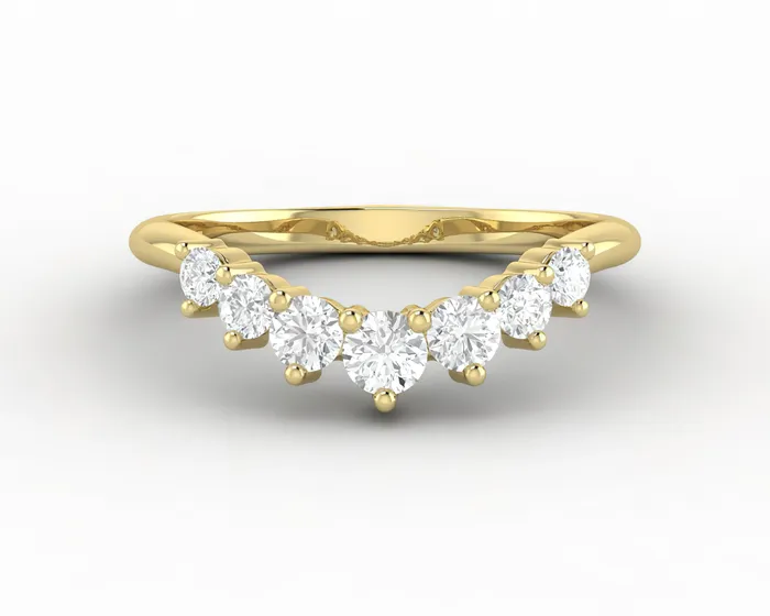 Rings Sapheena Jewelry Paige 12 Ct Seven Stone Curved Wedding Band