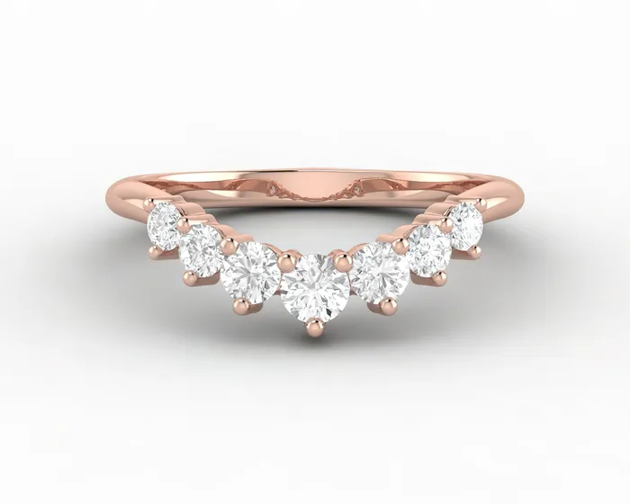 Rings Sapheena Jewelry Paige 12 Ct Seven Stone Curved Wedding Band