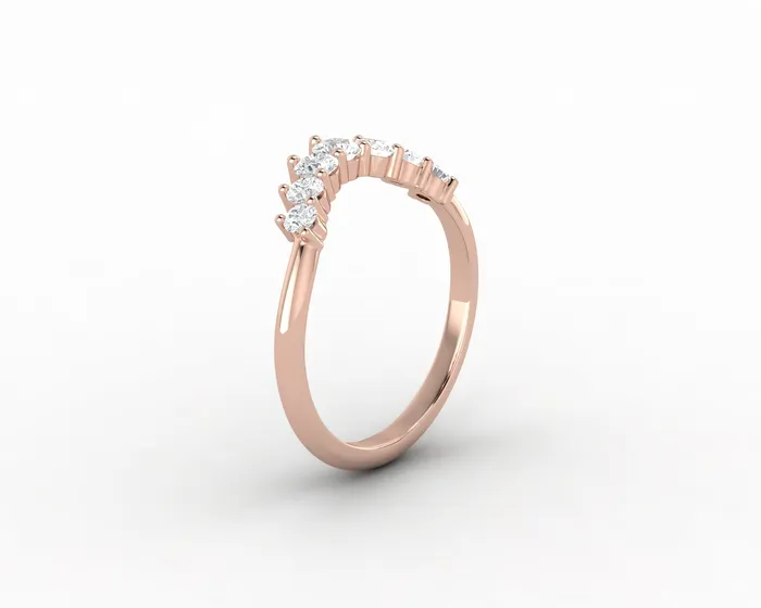 Rings Sapheena Jewelry Paige 12 Ct Seven Stone Curved Wedding Band