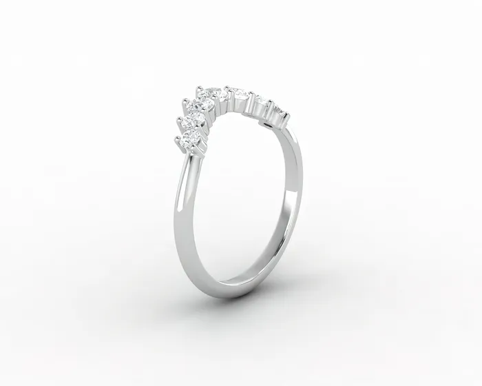 Rings Sapheena Jewelry Paige 12 Ct Seven Stone Curved Wedding Band