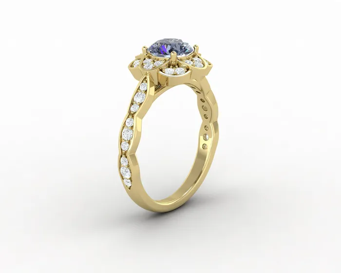 Rings Sapheena Jewelry Vivienne 125 Ct Round Cut Grey Moissanite Engagement Ring