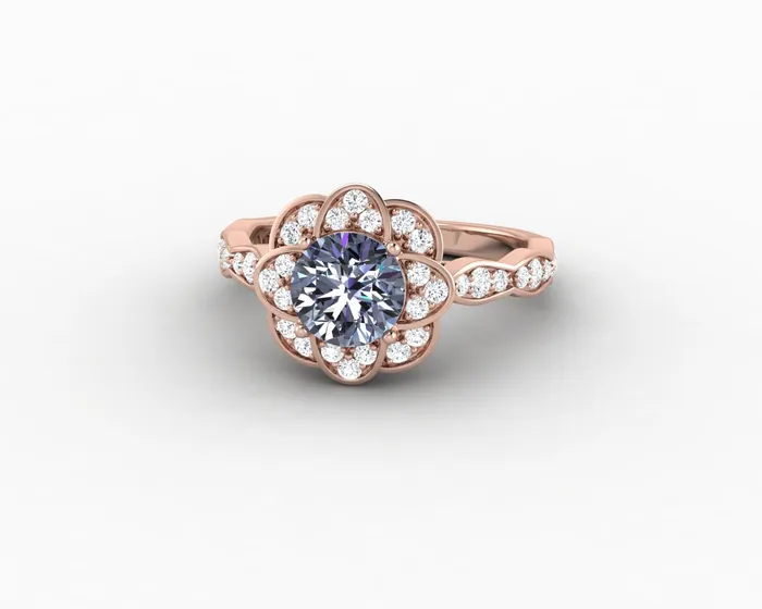 Rings Sapheena Jewelry Vivienne 125 Ct Round Cut Grey Moissanite Engagement Ring